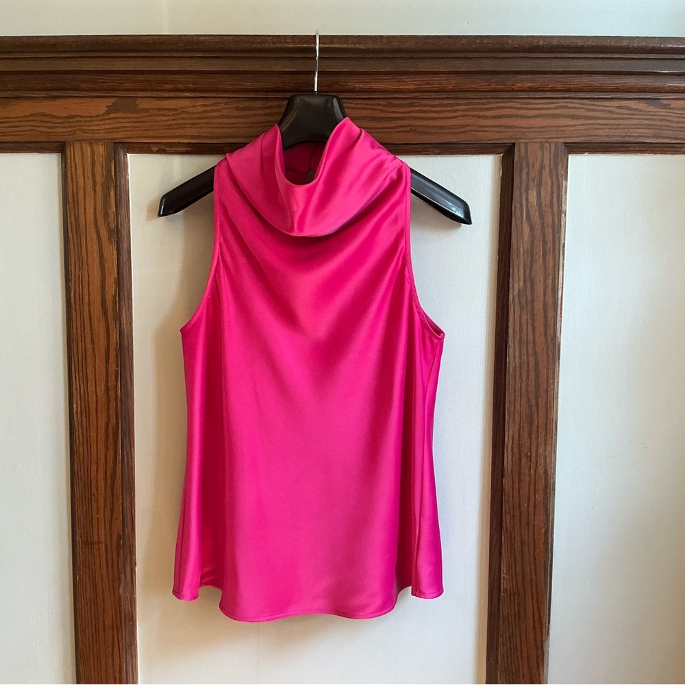 Evereve Vibrant Pink Cowl Neck Tank Top